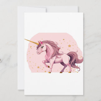 carte unicorne rose