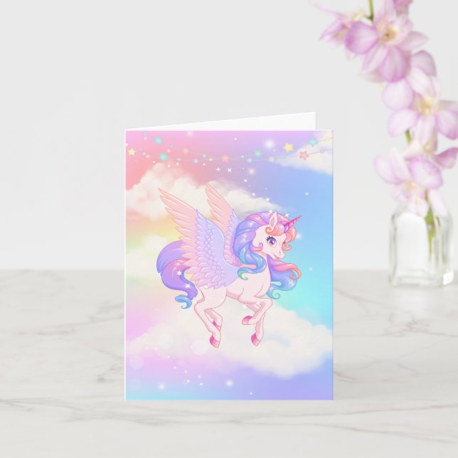 Carte Unicorne rose violet (Orchidée)