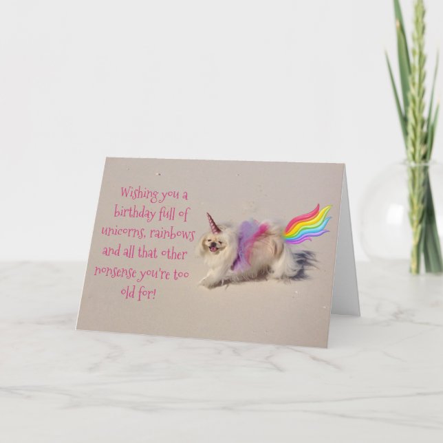 Carte Unicornes, Rainbows et Anniversaires (Devant)