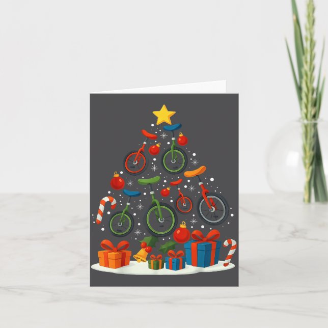 Carte Unicycling Unicycle Christmas Tree Xmas  (Devant)