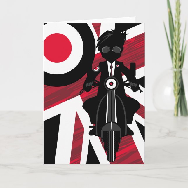 Carte Union Jack Mod sur Scooter Retro (Devant)