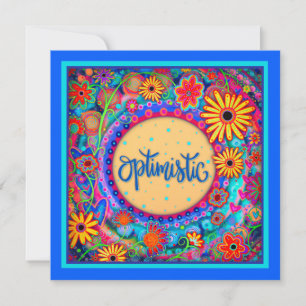 Carte Unique Colorful Floral Fun Whimsical Optimiste