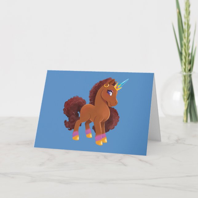 Carte Unique la licorne debout Fière (Devant)