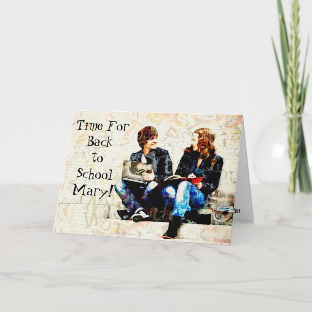 Carte Unique mignon Ados Retour à l'école Collage (Devant)