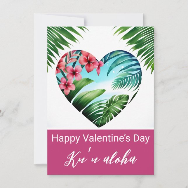 Carte Unisex Hawaiian Valentines (Devant)