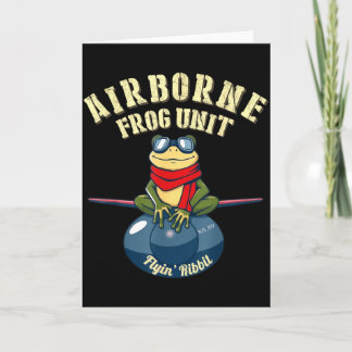 Carte Unité drôle de grenouille aéroportée Flyin Ribbit
