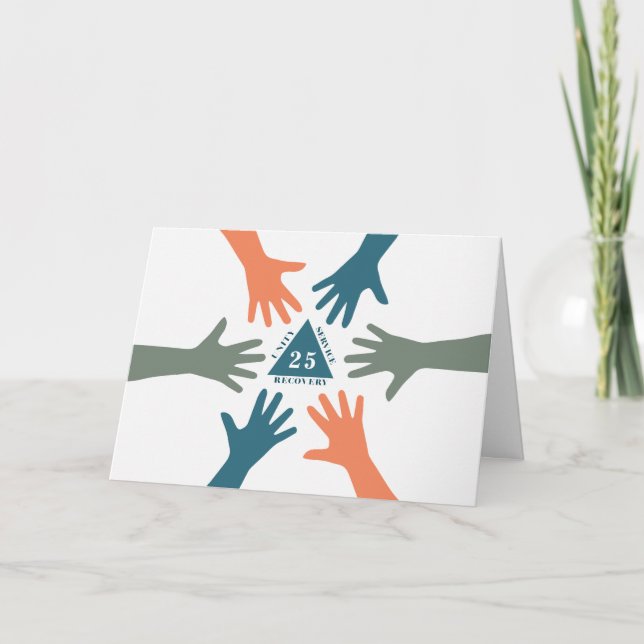 Carte Unité, Service, Sobriété Anniversaire (Devant)