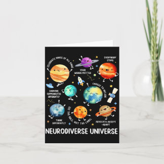 Carte Univers drôle de neurodiversité dans l'espace auti