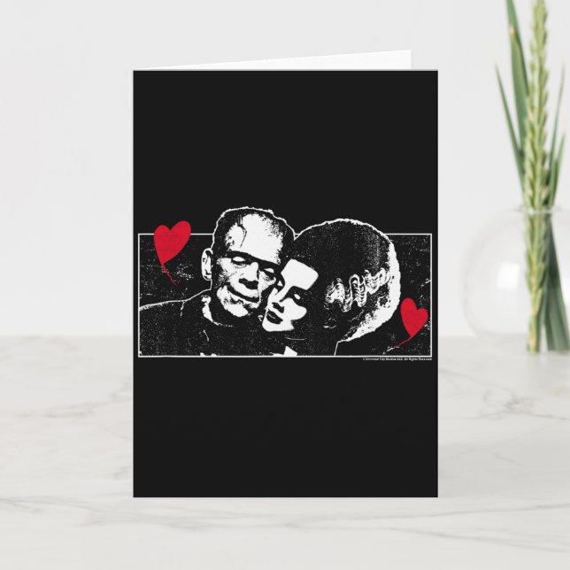 Carte Universal Monsters Valentines Day Frankenstein And (Devant)