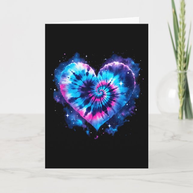 Carte Universe Love Tie-dye Heart Tee - Hippie Valentine (Devant)