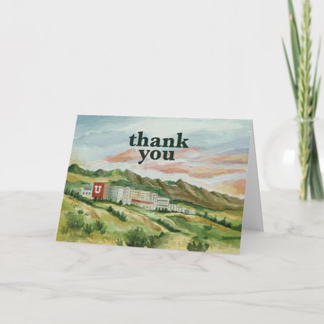 Carte Université de l'Utah peinte à la main Merci (Devant)