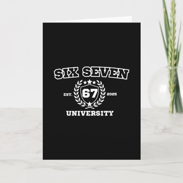 Carte Université Six Sept Six Sept Bruh 67 Mème  (Devant)