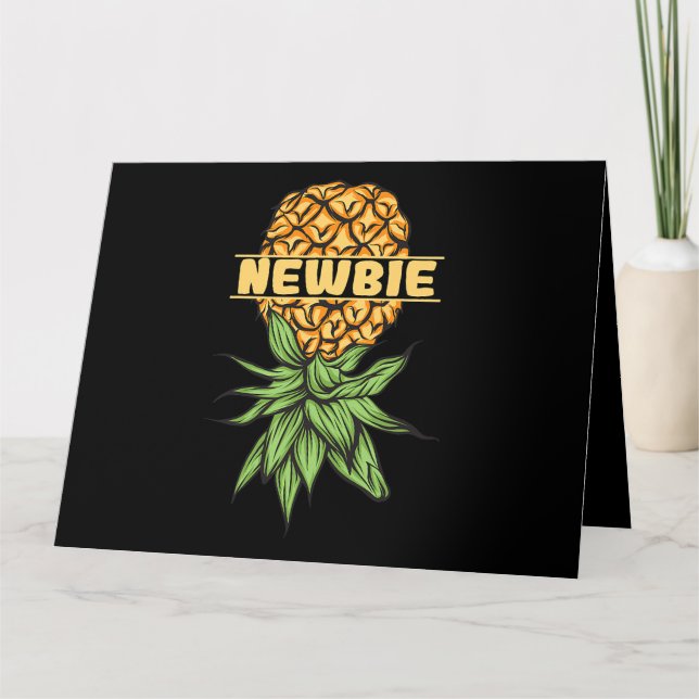 Carte Upside Down Ananas Swinger Newbie Débutant Hommes (Devant)