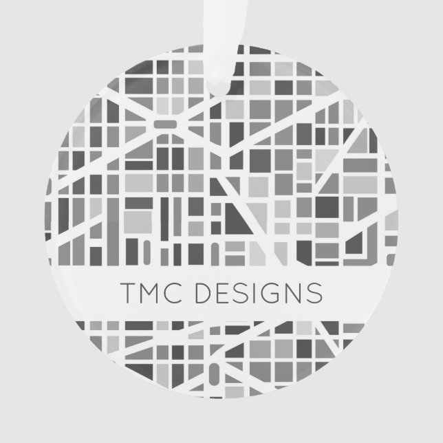 Carte urbaine moderne Gris Blanc Design architectu (devant)