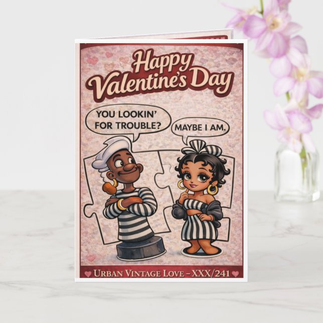 Carte Urban Vintage Love Funny Valentine's Day Card  (Orchidée)