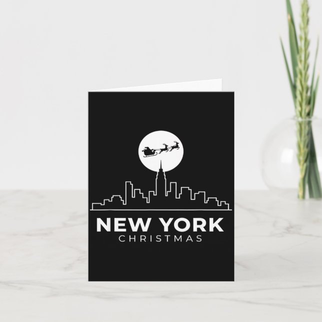 Carte Us Cities New York Christmas Skyline Nyc Holiday S (Devant)