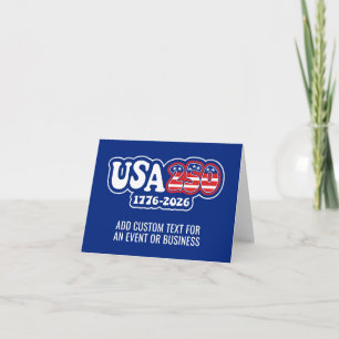 Carte USA 250 - 250e anniversaire d'Amérique Rouge Blanc