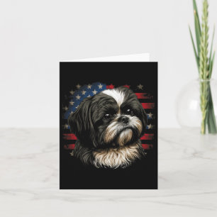 Carte Usa 4 juillet Shih Tzu Sur Patriotique American Sh