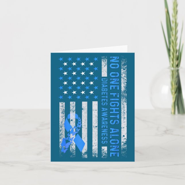 Carte Usa American Flag No Fighting Alone Diabetes Aware (Devant)