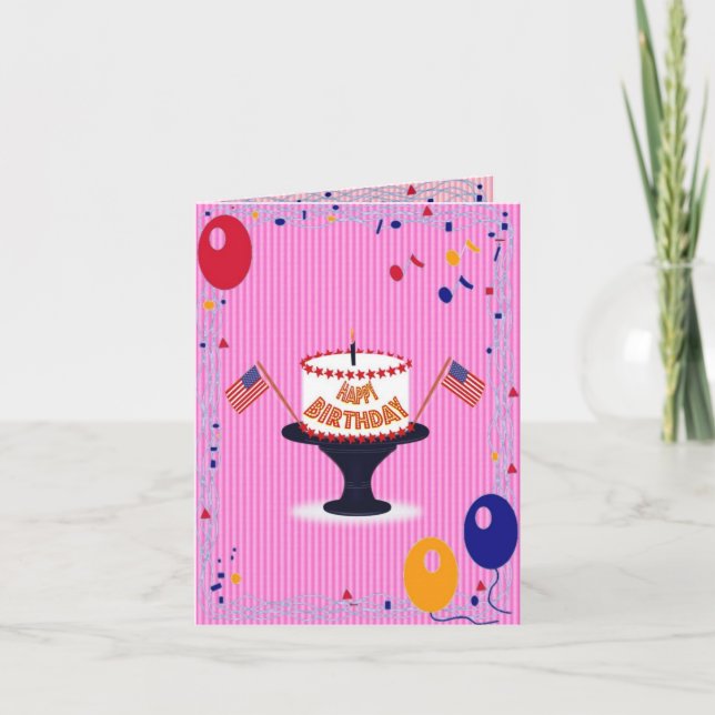 Carte USA Birday Cake (Devant)