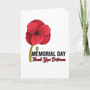 Carte USA Coquelicot Coquelicot Jour du Souvenir Jour de