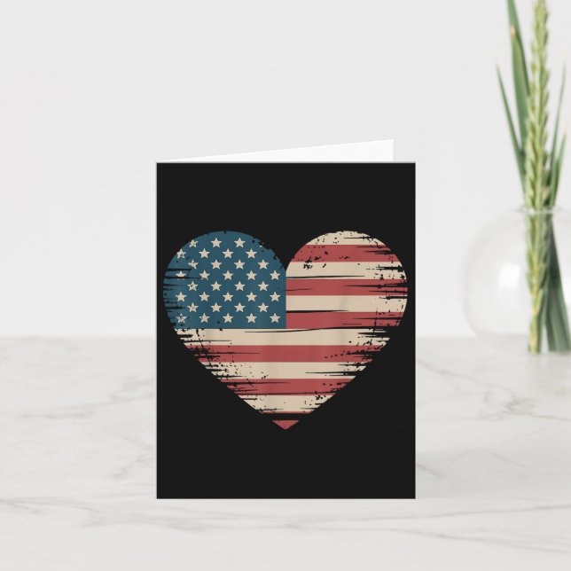 Carte Usa Drapeau Coeur Valentines Jour Vétérinaire (Devant)