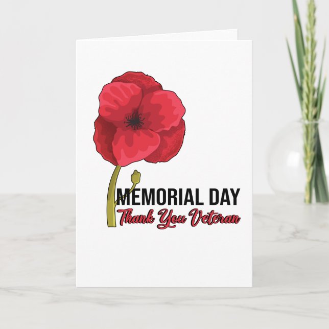 Carte USA Poppy Poppy Memorial Day Veterans Day Pride (Devant)