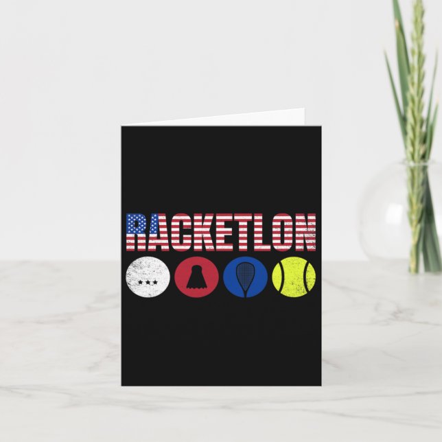 Carte Usa Racketlon - Tennis De Table Badminton Squash T (Devant)