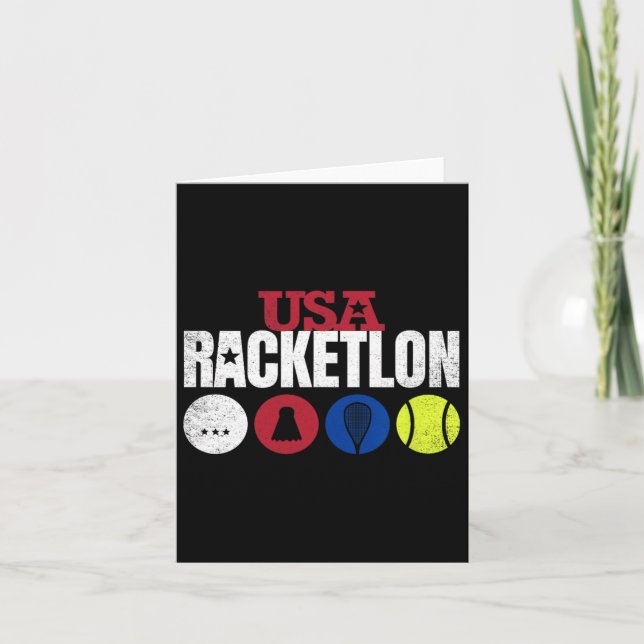 Carte Usa Racketlon - Tennis De Table Badminton Squash T (Devant)