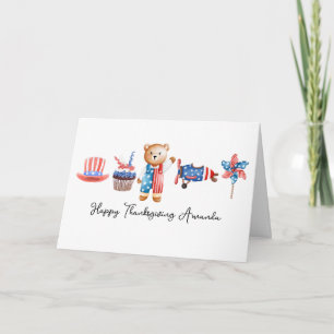 Carte USA Thanksgiving, anniversaire personnalisé améric