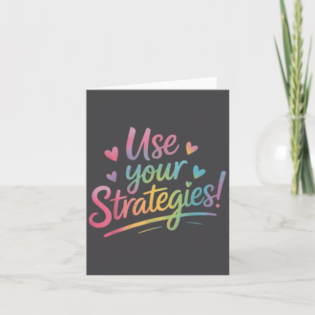 Carte Use Your Strategies Test Day Teacher Student Motiv (Devant)