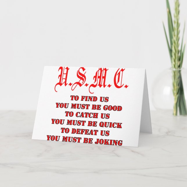 Carte Usmc pour trouver le crochet ou pour nous défaire (Devant)