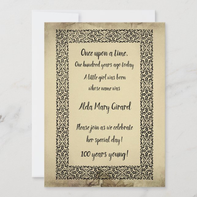 Carte V2 Antique Histoire Centenaire 100e anniversaire (Devant)