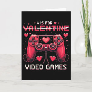 Carte V est pour la Saint-Valentin jeux vidéo Gamer Vale