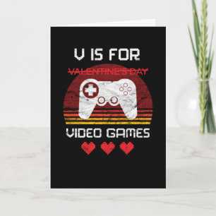 Carte V est pour les jeux vidéo drôles Saint Valentin ho