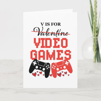 Carte V est pour les jeux vidéo Saint-Valentin anti