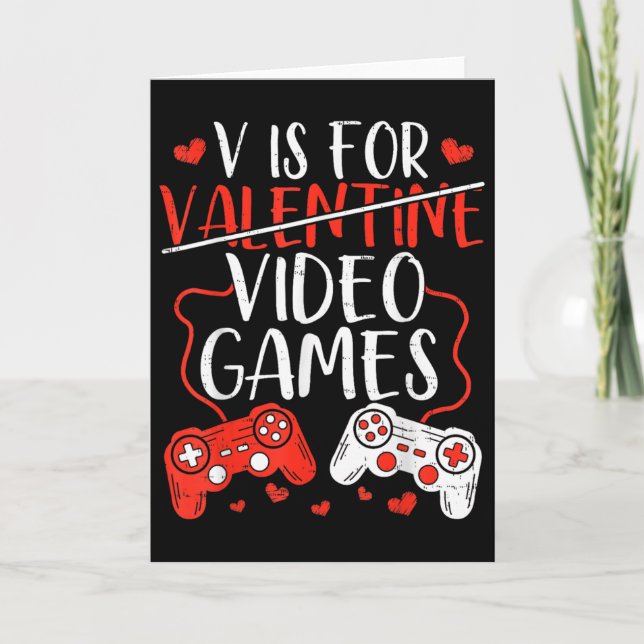 Carte V est pour les jeux vidéo Saint-Valentin Gamer Sai (Devant)