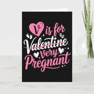 Carte V est pour très enceinte Mignonne Femme enceinte E