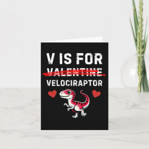 Carte V est pour Vélociraptor Raptor Drôle de Garçon Din