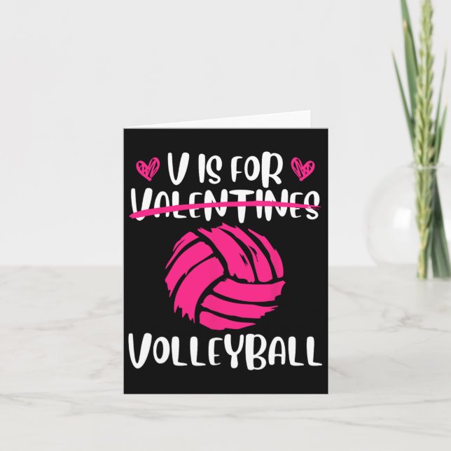 Carte V est pour Volleyball Saint Valentin Amour Saint V (Devant)