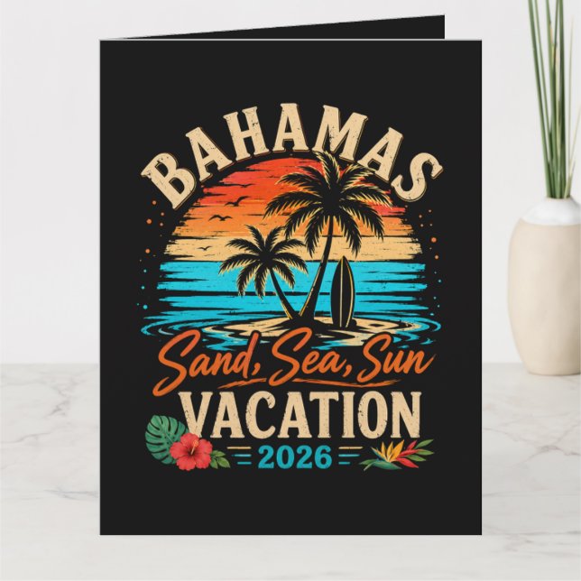 Carte Vacances Bahamas Sable Mer Soleil 2026 (Devant)