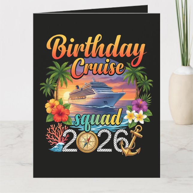 Carte Vacances d'anniversaire en croisière (Devant)