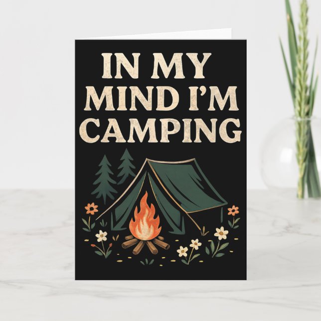 Carte Vacances de camping randonnée marche  (Devant)
