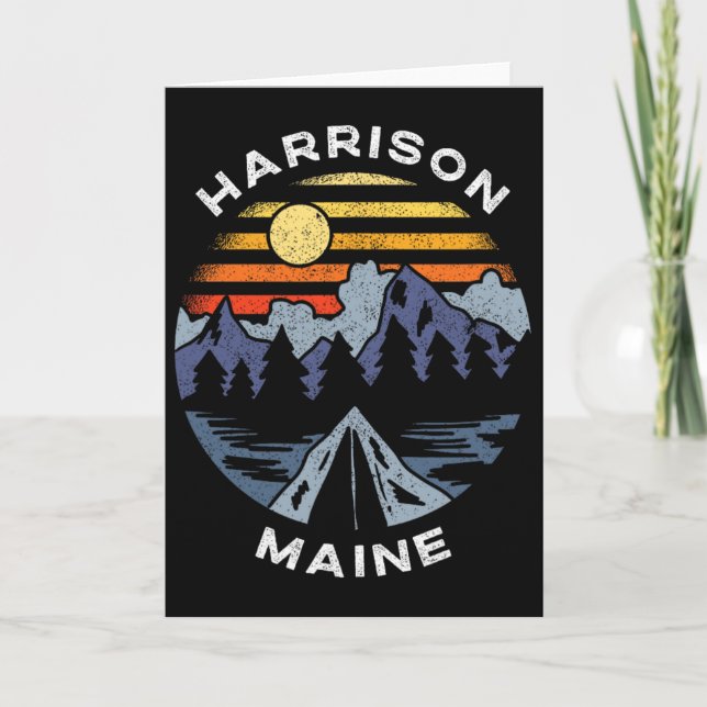 Carte Vacances de camping souvenir montagnes Harrison Ma (Devant)