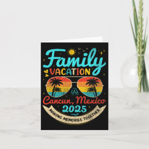 Carte Vacances de famille vintage à Cancun 