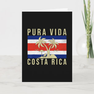 Carte Vacances de famille vintage Drapeau du Costa Rica