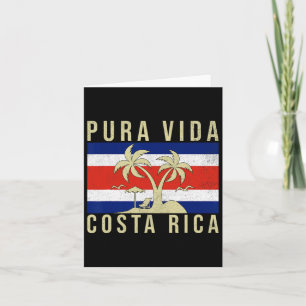 Carte Vacances de famille vintage Drapeau du Costa Rica 