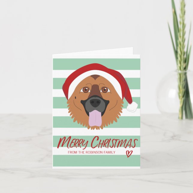 Carte Vacances de Joyeux Noël de chien de berger (Devant)