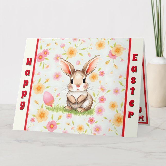 Carte Vacances de lapin Collection moderne de Pâques (Devant)