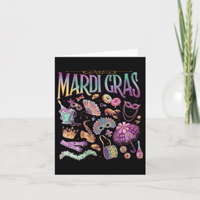 Carte Vacances de Mardi Gras Drôle de Louisiane  (Devant)